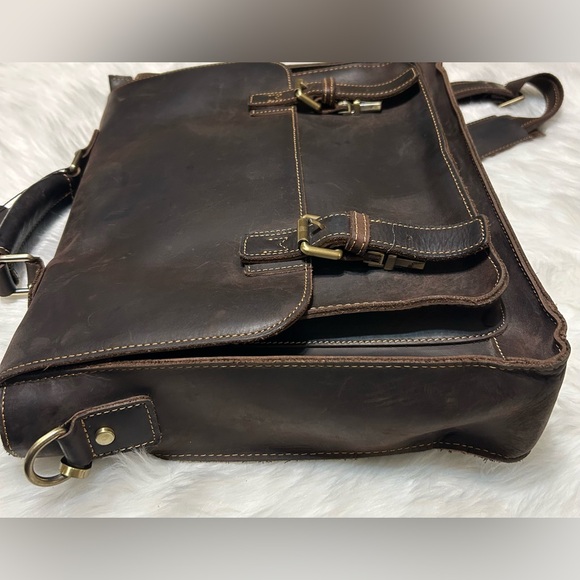 Rowan Full Grain Water Buffalo Leather Briefcase for Men - Picture 10 of 16